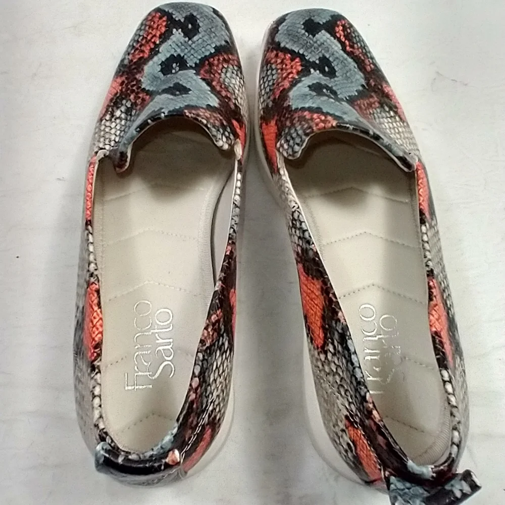 Franco Sarto Boston Snake Embossed Slip-On Loafers Shoes Women's sz 7.5M